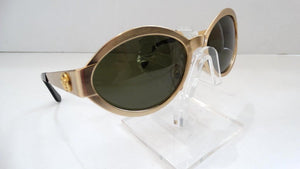 1990s Versace Matte Gold Metal Sunglasses