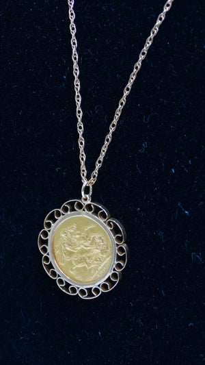 Coin Solid Gold King Edward Vll Necklace