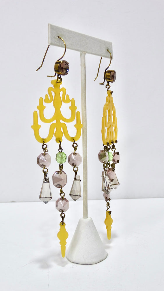Jean Paul Gaultier Resin & Crystal Chandelier Earrings – Vintage