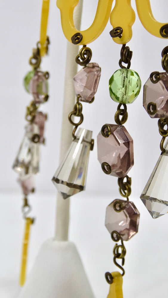 Jean Paul Gaultier Resin & Crystal Chandelier Earrings – Vintage