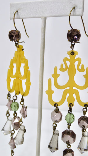 Jean Paul Gaultier Resin & Crystal Chandelier Earrings