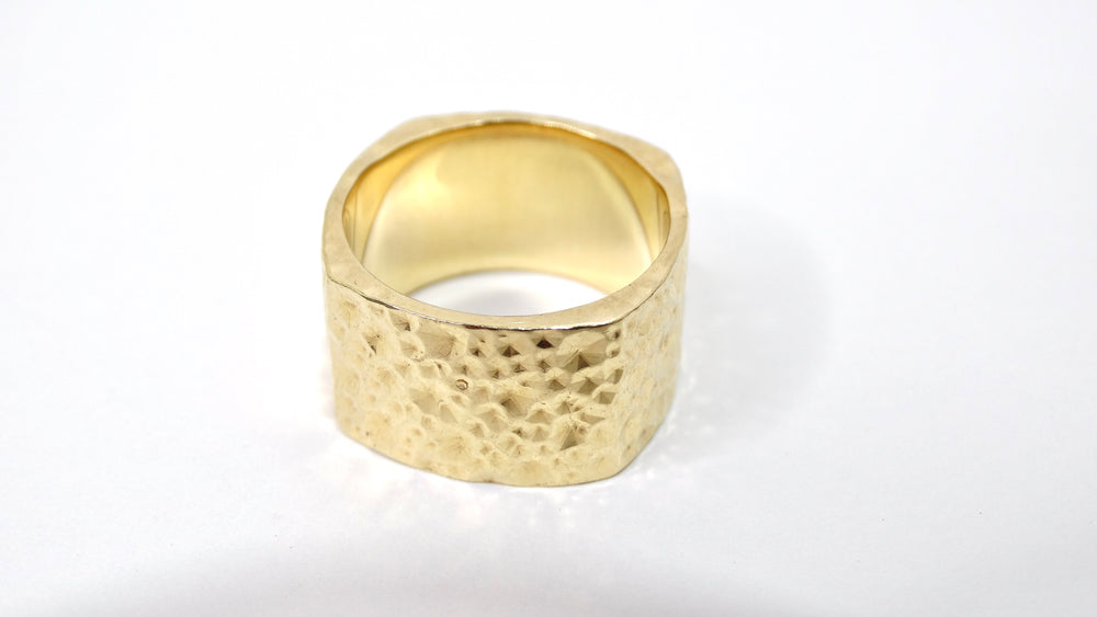 14k Gold Textured Band Ring