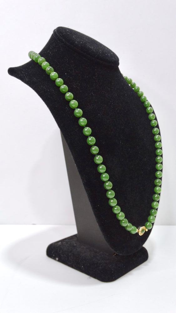 Vintage Green Bakelite Gold Bead Necklace – Rust & Pearls