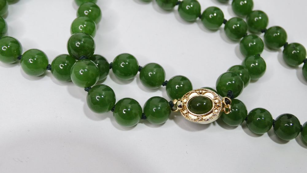 Jade 14k Gold Beaded Necklace