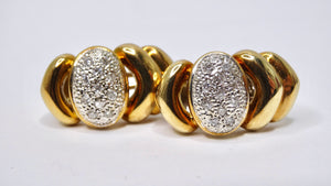 14k Gold & Diamond Mixed-Metal Earrings