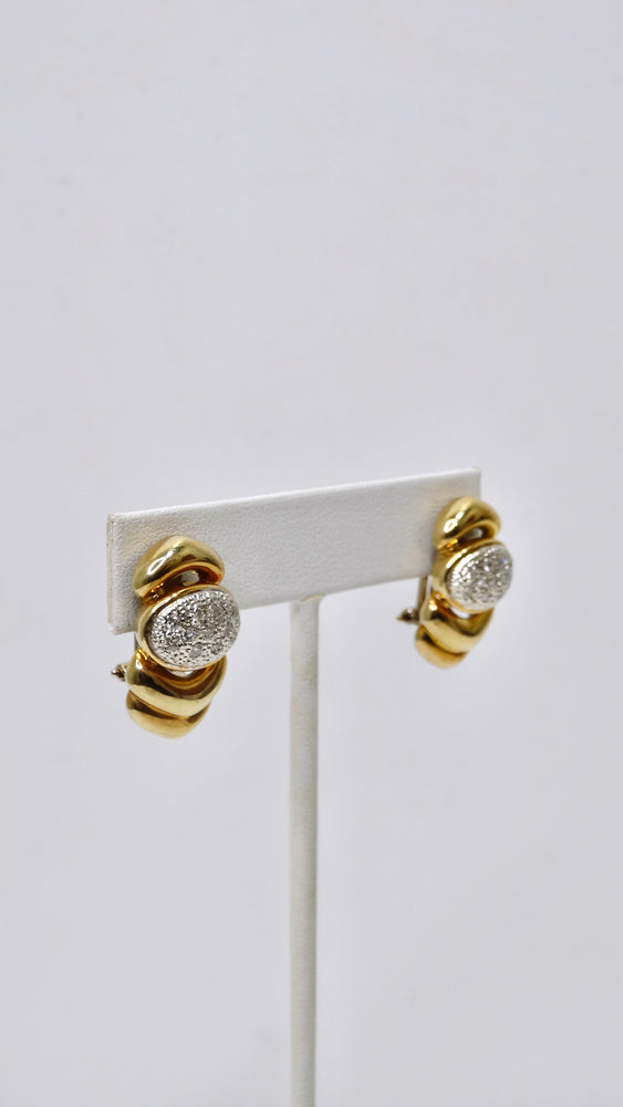 14k Gold & Diamond Mixed-Metal Earrings