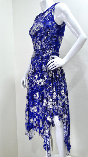 Jean Paul Gaultier Soleil Blue Floral Polka Dot Dress