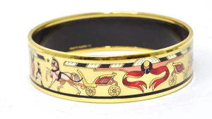 Hermes Gold Plated Yellow Enamel Horse Bracelet