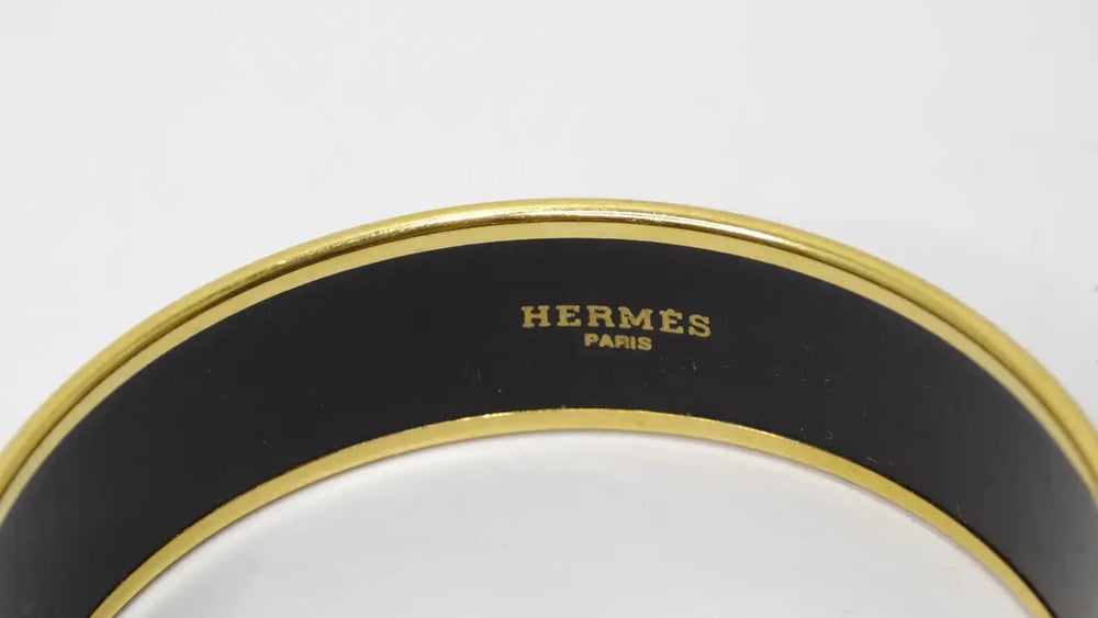 Hermes Gold Plated Yellow Enamel Horse Bracelet