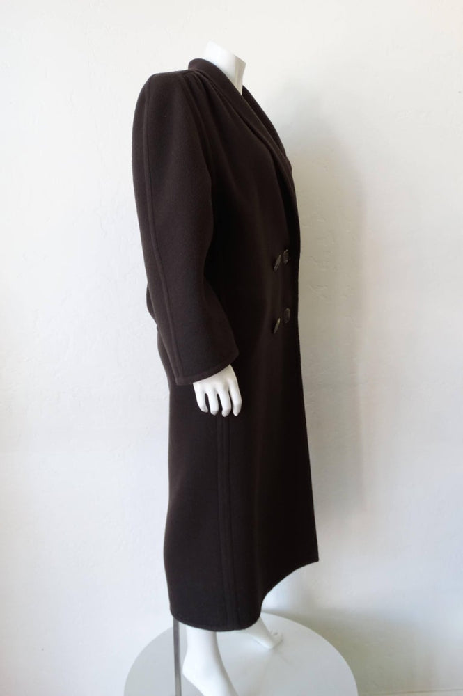 1980s Galanos Oversized Silhouette Grey Coat