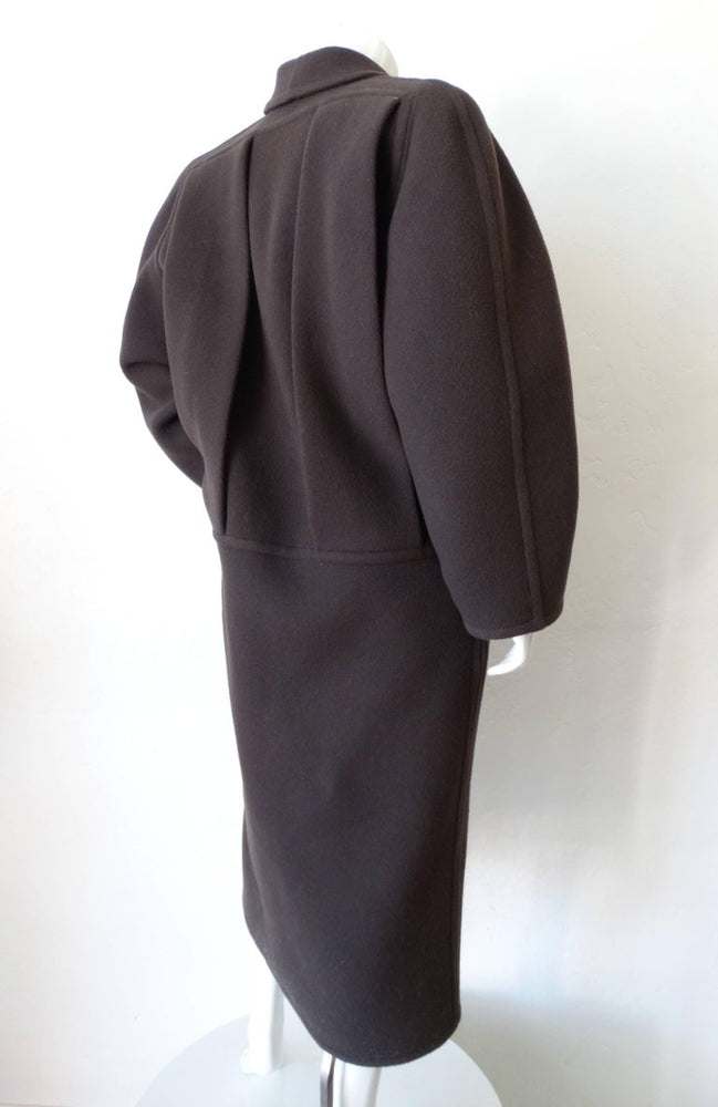 1980s Galanos Oversized Silhouette Grey Coat