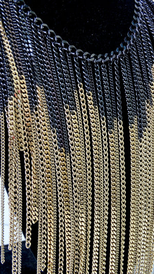 CHANEL Ombrè Chain Fringe Collar Necklace