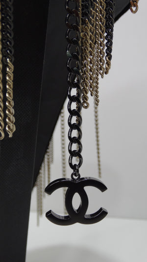 CHANEL Ombrè Chain Fringe Collar Necklace