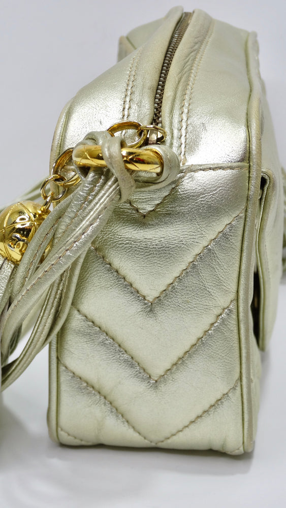 Chanel Vintage Gold Lace Satin Double Sided CC Top Handle Bag Gold  Hardware, 1997-1999 Available For Immediate Sale At Sotheby's