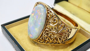 Natural Australian Opal Cabochon Bangle Bracelet