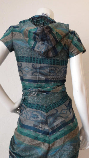 1980s Bernard Perris Ethnic Patterned Two Piece