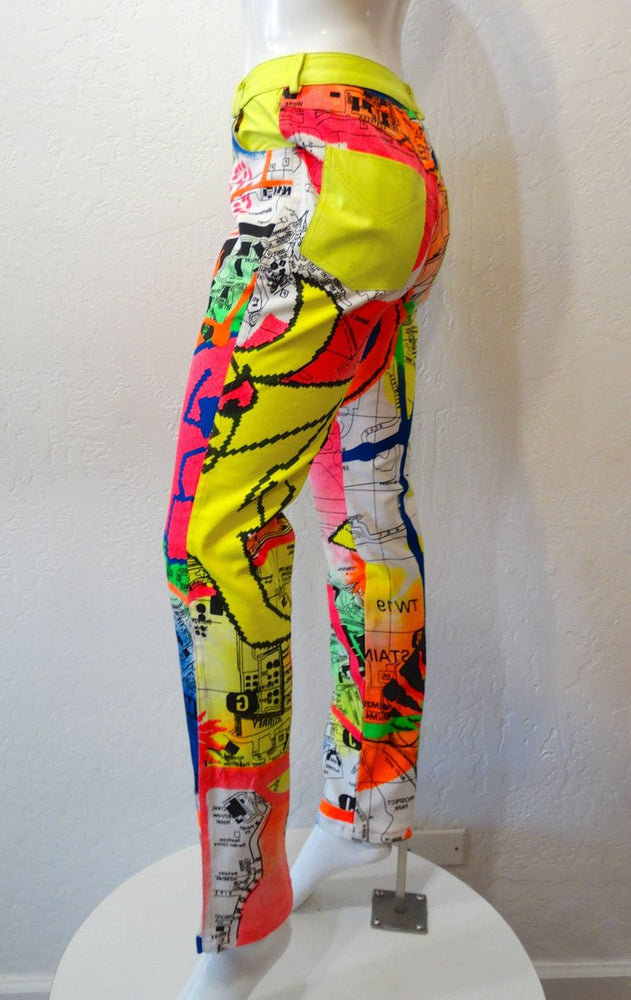 1990s Christian Dior Neon Graffiti Pants