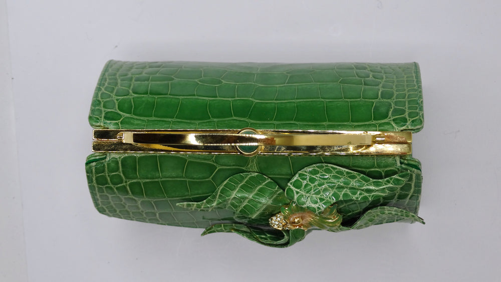 Judith Leiber Rare Vintage Alligator Kelly Flap Bag For Sale at 1stDibs   vintage alligator handbag, judith leiber alligator bag, alligator bag  vintage
