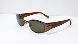 Versace Vintage 1990's Bronze Oval Sunglasses