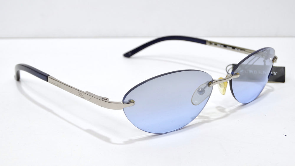 Burberry 1990's Rimless Oval Sunglasses