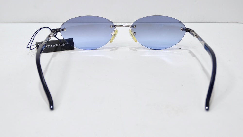 Burberry 1990's Rimless Oval Sunglasses
