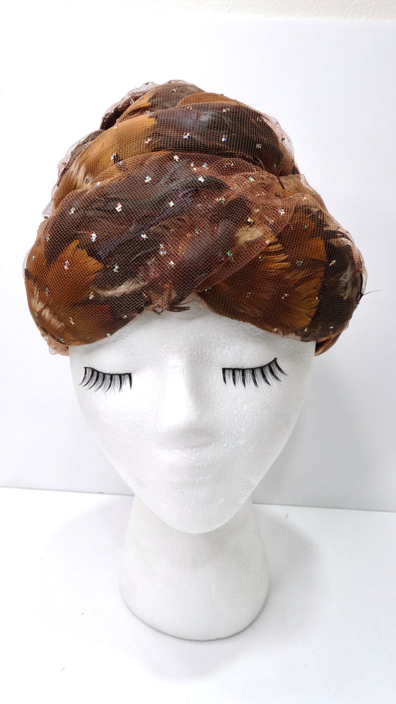 Christian Dior 1960's Feather and Tulle Turban
