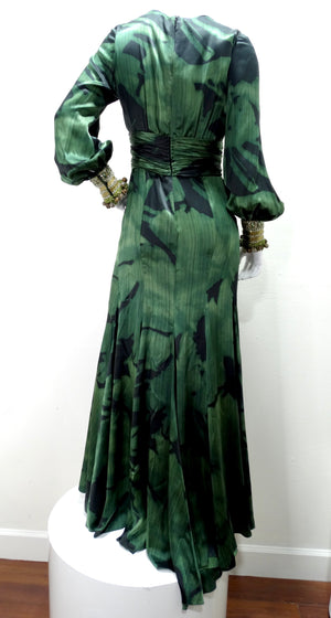 pamella roland green dress Pamella Roland Embellished Tulle & Chiffon Gown in Green
