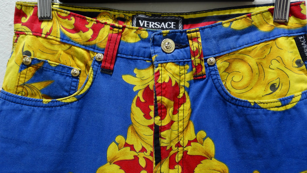 Gianni Versace Sun Baroque Print Jeans – Vintage by Misty