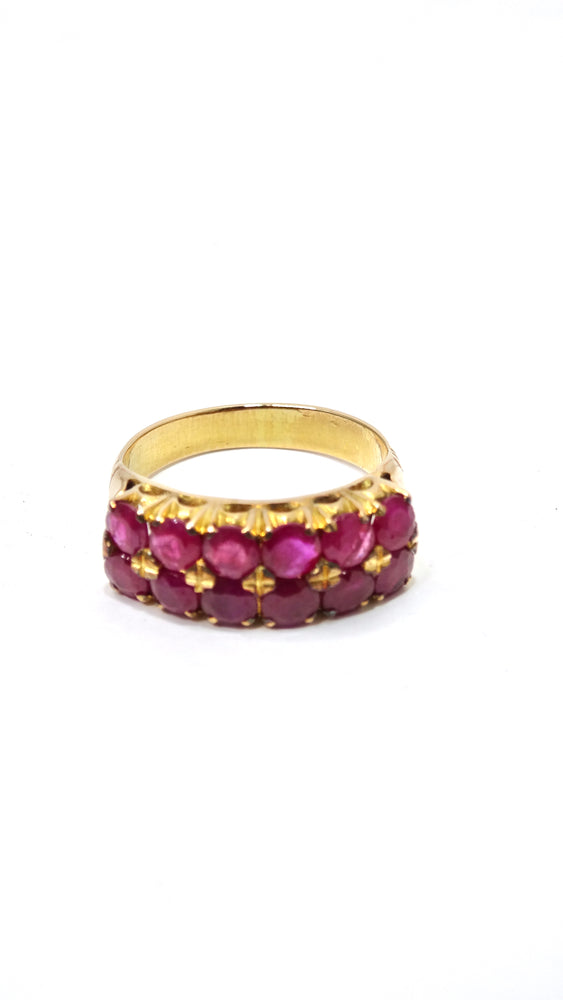 Ruby and 14k Gold Cluster Ring