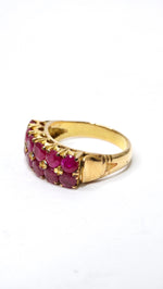 Ruby and 14k Gold Cluster Ring