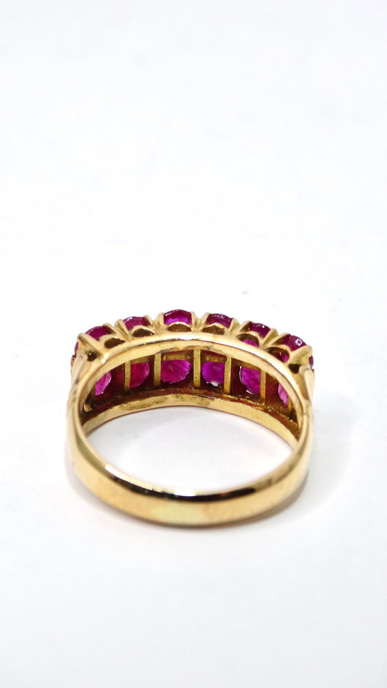 Ruby and 14k Gold Cluster Ring