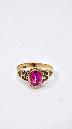 Ruby and 14k Gold Solitaire Ring