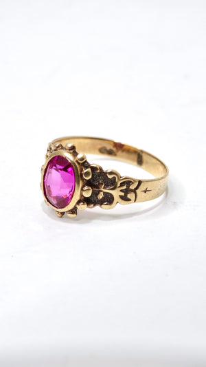 Ruby and 14k Gold Solitaire Ring