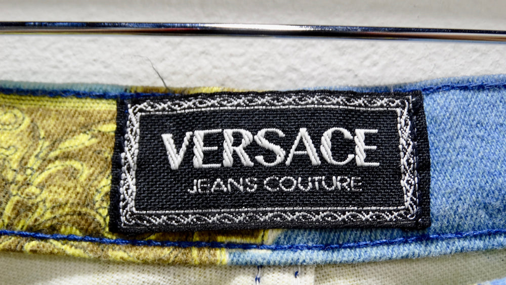 Gianni Versace 1990s Ocean Print Jeans