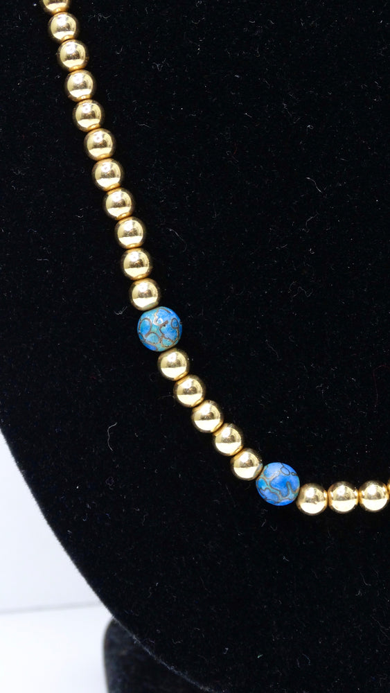 Italian 8mm 14kt Yellow Gold Bead Necklace. 18