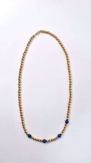Cloisonne and 14k Gold Beaded Necklace