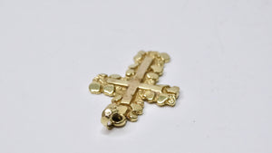 14k Gold Textured Cross Pendant