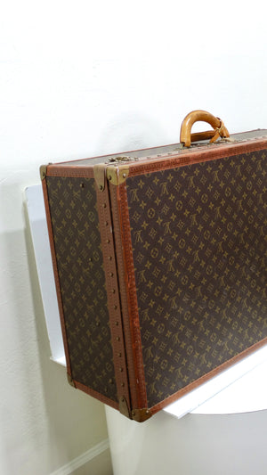 Vintage monogram canvas suitcase by Louis Vuitton, France 1970