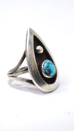 Turquoise Sterling Silver Pear-Shaped Ring