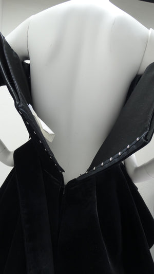 THIERRY MUGLER Black Velvet "VAMPIRE" Dress Haute Couture 1981