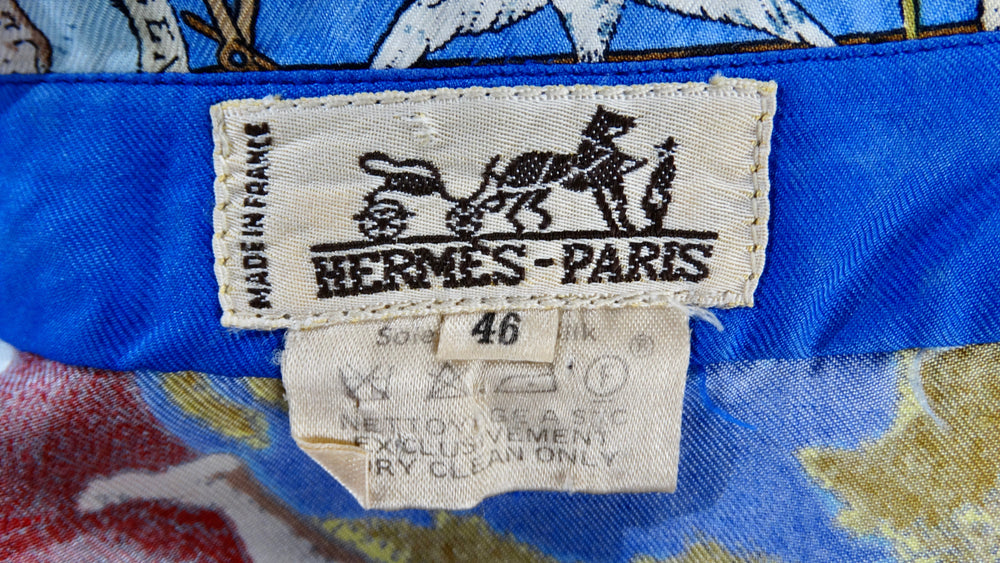 Hermes 'Christophe Colomb Decouvre l’Amerique' Scarf Blouse