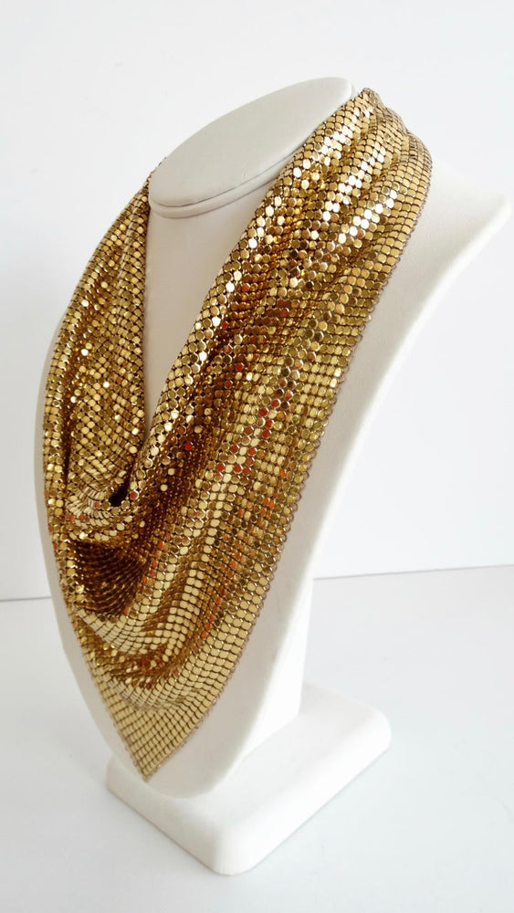 Whiting & Davis gold mesh bandana necklace