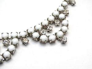 1960s White Rhinestone Choker Necklace