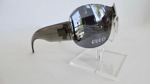 Gucci Black Rimless Shield Sunglasses