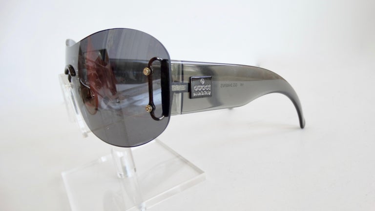 Gucci Black Rimless Shield Sunglasses