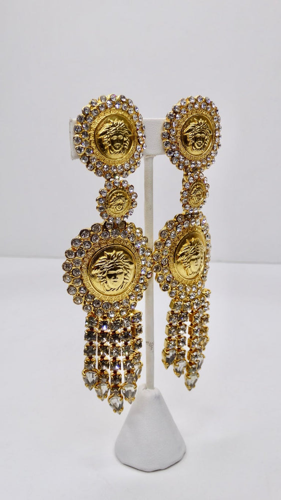 Gianni Versace Medusa Rhinestone Earrings