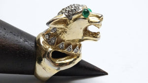 Vintage Medieval Panther Cocktail Ring