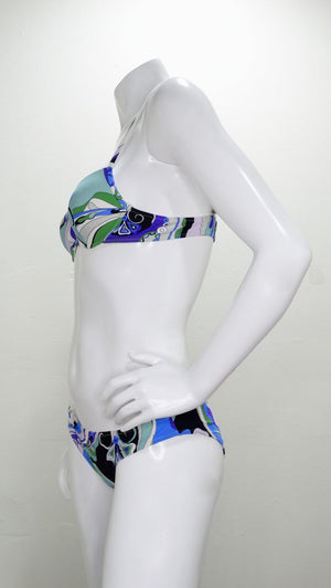 Emilio Pucci Blue Printed Bikini Swimsuit