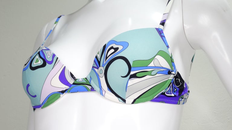 Emilio Pucci Blue Printed Bikini Swimsuit