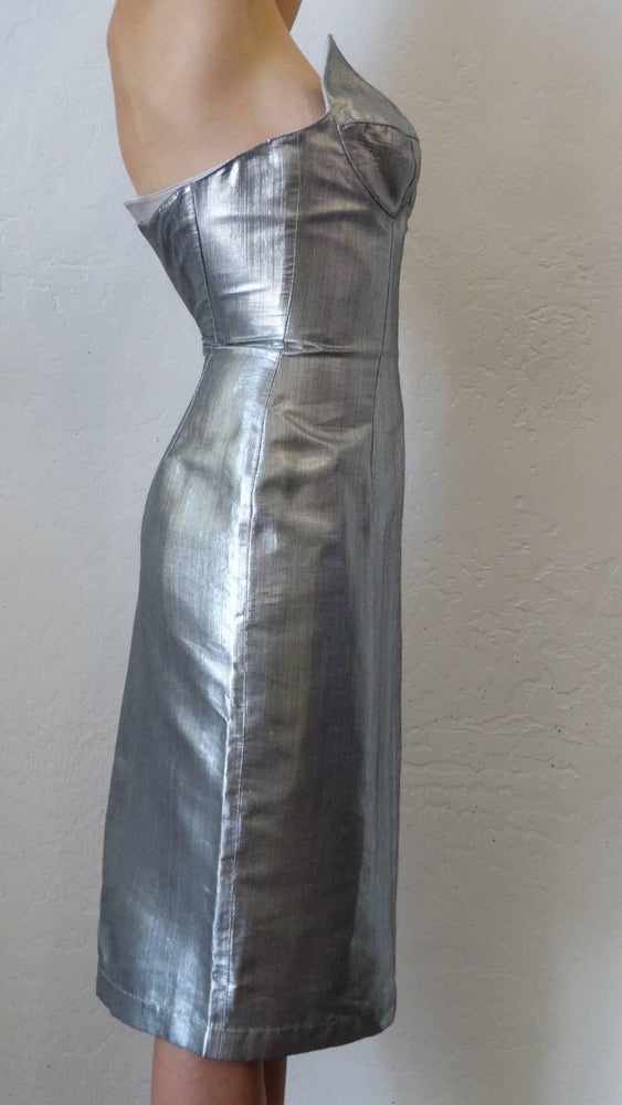 Spring 1989 Thierry Mugler Couture Silver Sculpture Dress
